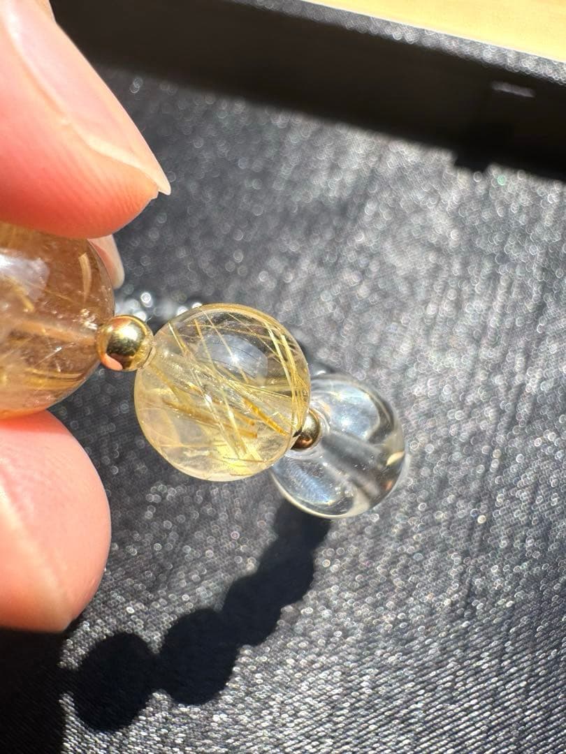 【AAAクラス】【14k】【破格】【ゴールドルチル】【染色無し本物】金運