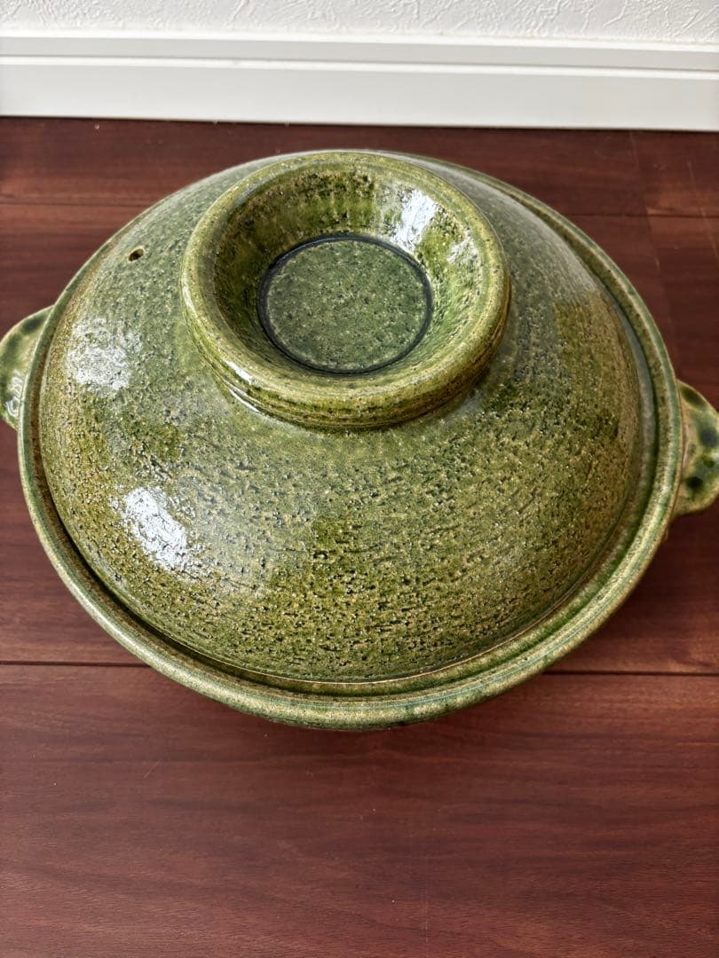 【未使用】カネフサ製陶　土鍋　9号　織部