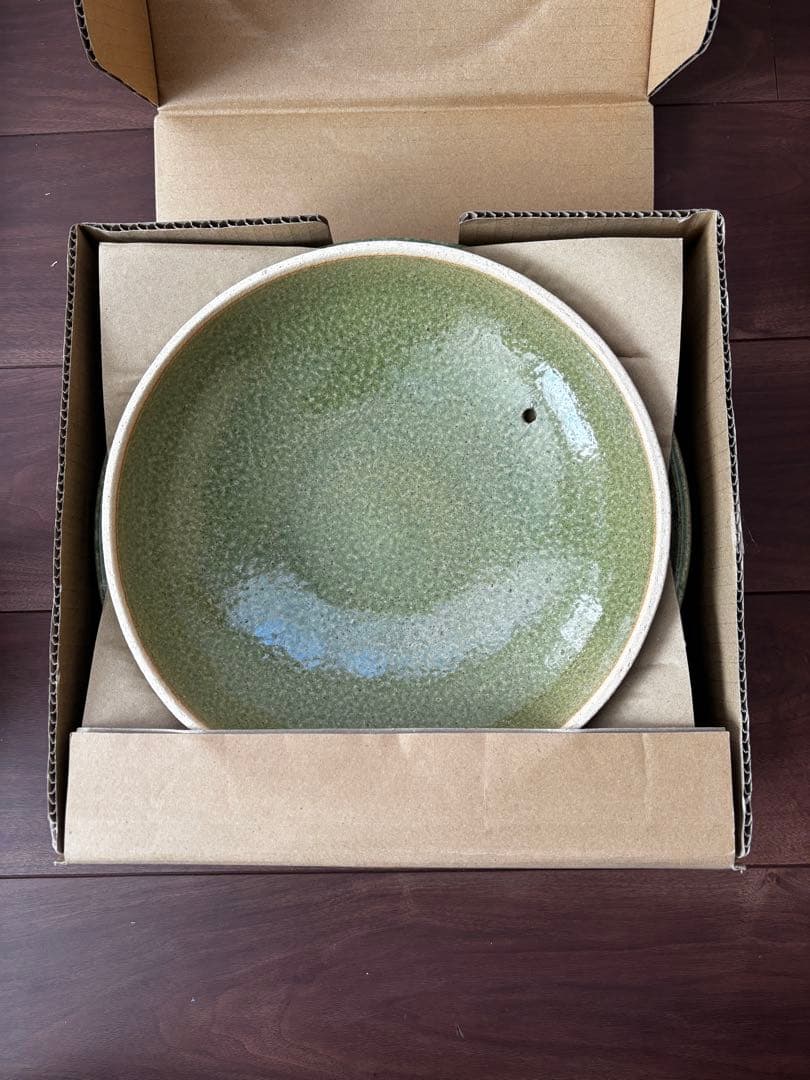 【未使用】カネフサ製陶　土鍋　9号　織部