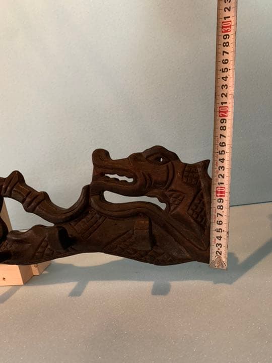 珍品 アンティーク 龍の木彫りフック