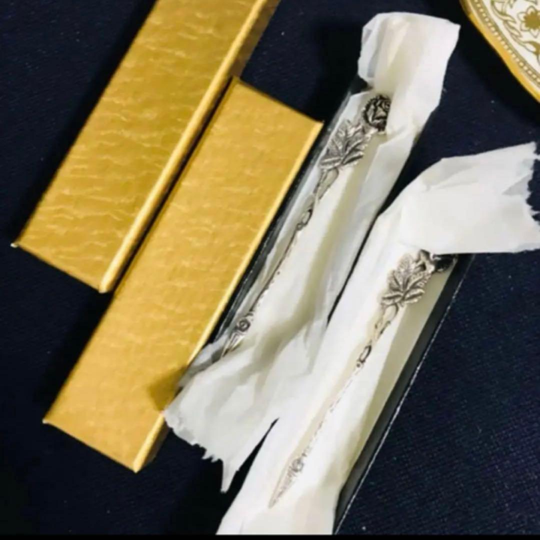 ヒルデスハイムローズ スターリングシルバー 純銀 フルーツピック 2本