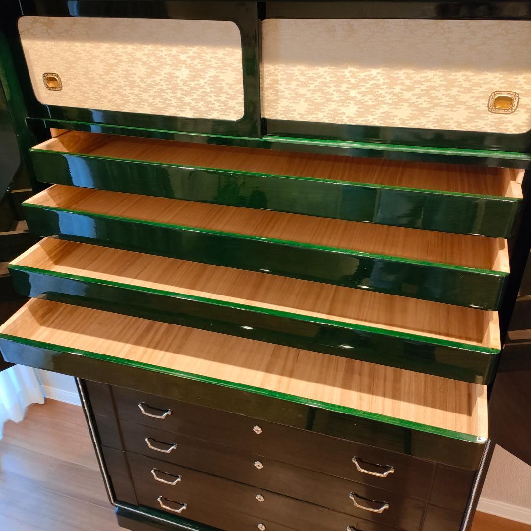 〈希少〉フランスミラー　キャビネット　箪笥　着物箪笥　房飾り　観音開き