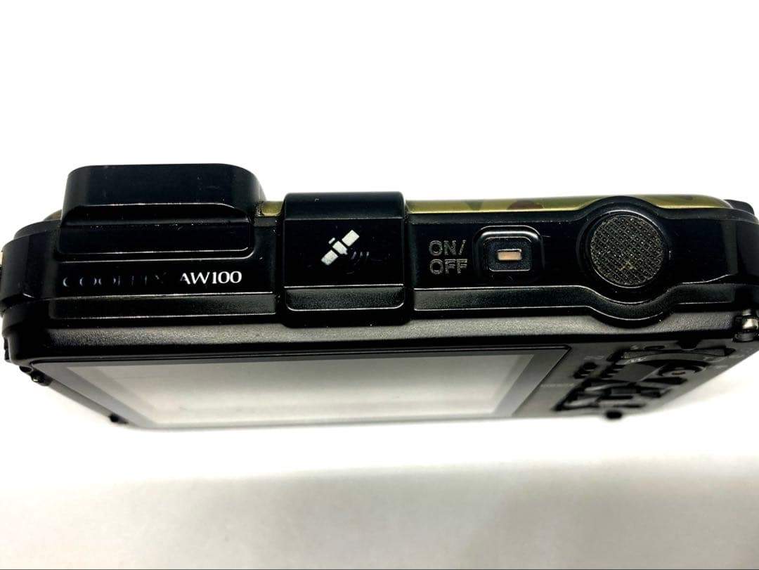 【稼働確認済】ニコン 防水デジカメ【GPS装備】AW100 カモフラ