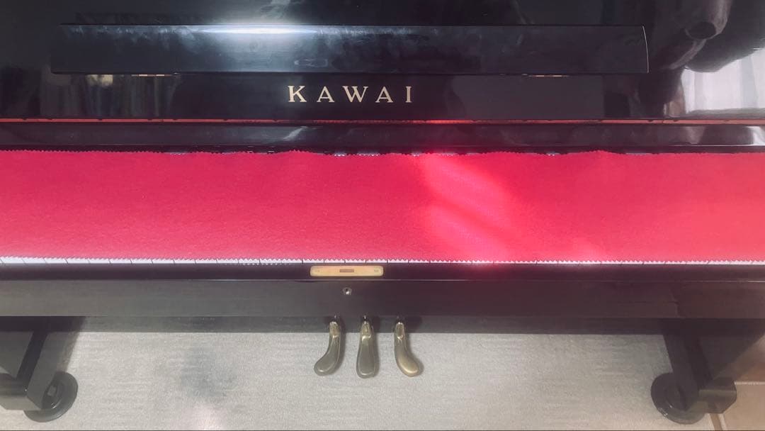 KAWAI アップライトピアノ 黒 椅子付き