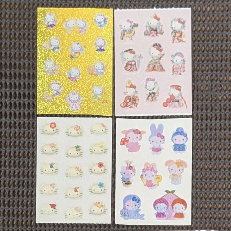 新品】HELLOKITTY ハローキティシール ５x７cm ４種類 平成レトロ