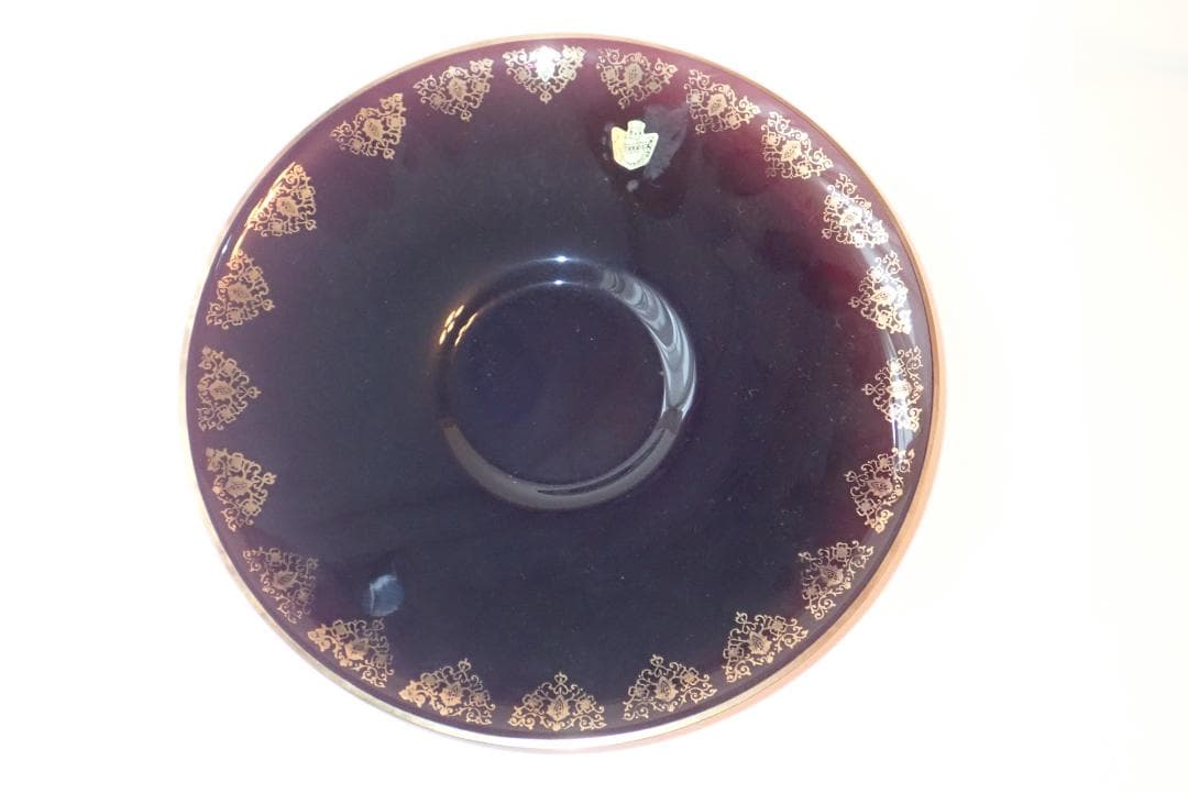 HD4802飾り皿クリスタル Belfore チェコスロバキア