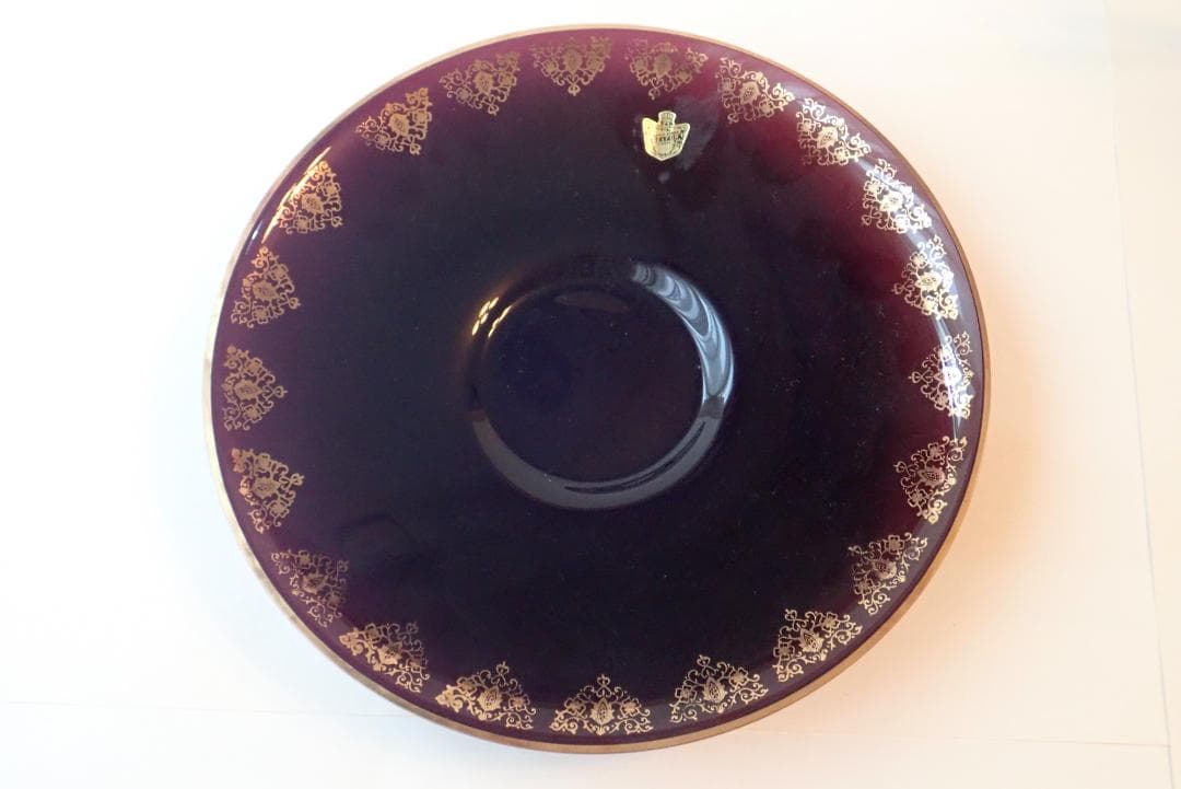 HD4802飾り皿クリスタル Belfore チェコスロバキア