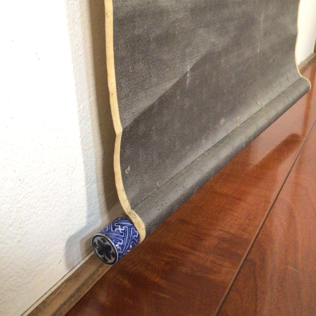 No3455  掛軸　頼春水(霞崖) 三行書　絹本　合箱　書画　古美術　送料無料