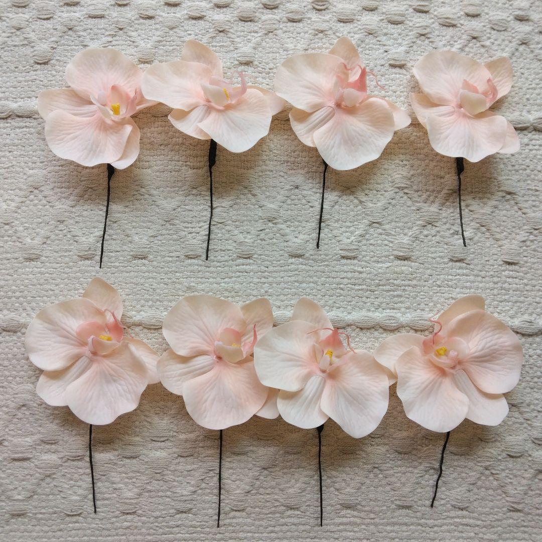 美品胡蝶蘭アンスリウムブーケブートニア　アーティフィシャルフラワー髪飾り　結婚式