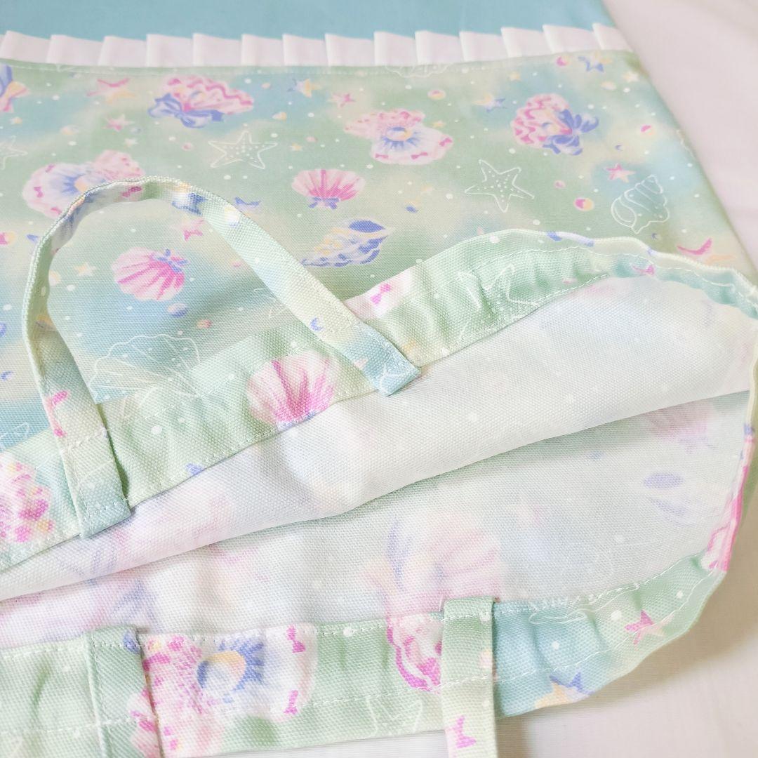 入学準備　4点セット　貝殻　レッスンバッグ　靴袋体操服袋給食袋水色