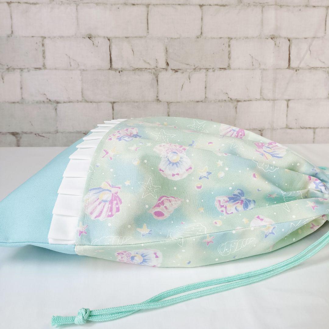 入学準備　4点セット　貝殻　レッスンバッグ　靴袋体操服袋給食袋水色