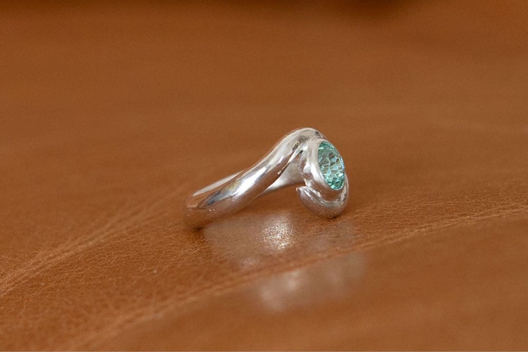 【ハンドメイド】シルバー925リング　ジルコニア