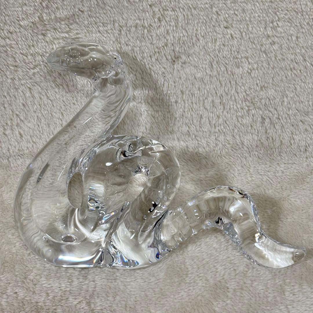 【美品】Baccarat バカラ 置物 インテリア ヘビ へび 蛇