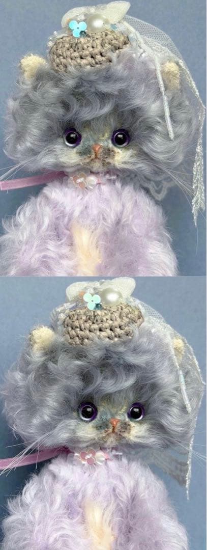 美しい優雅仔猫 アーティストベア 海外作家様 ハンドメイド ぬいぐるみ