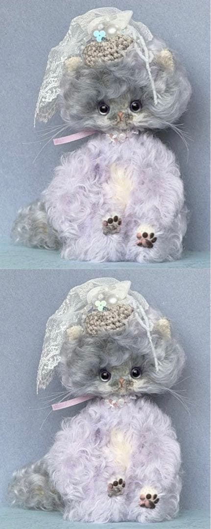 美しい優雅仔猫 アーティストベア 海外作家様 ハンドメイド ぬいぐるみ