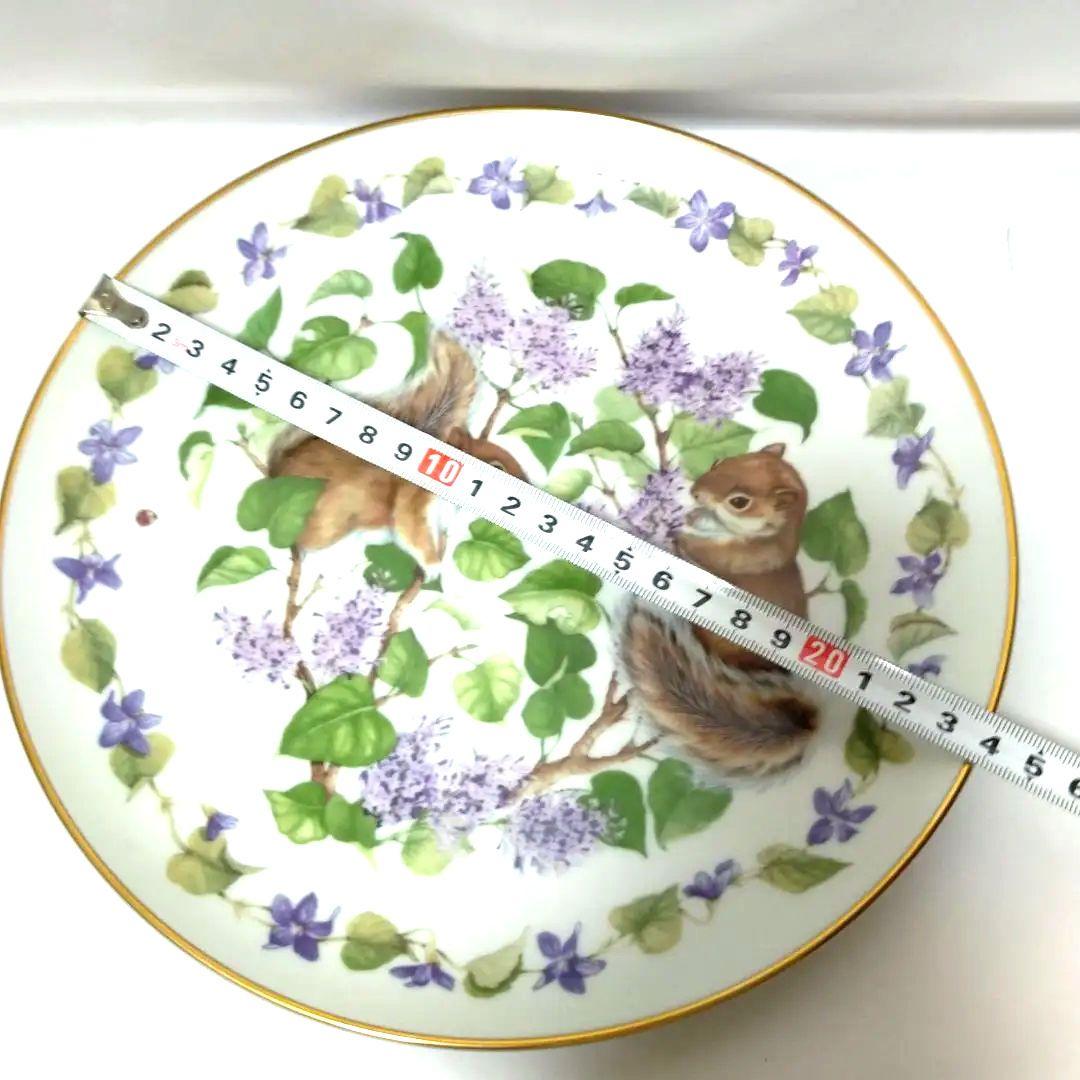 リス陶器絵皿オブジェ③