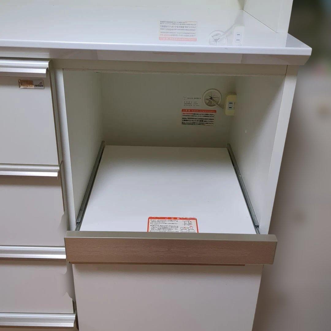 綾野製作所　食器棚 W120 引き出し式 ホワイト　白　3/20まで