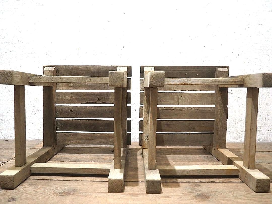 1485 ②2脚セット　ビンテージ　レトロな木製チェア　椅子　イス　古家具　台