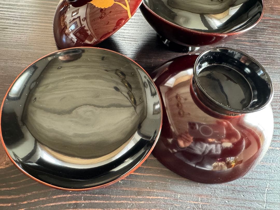 輪島塗　重要無形文化財　汁椀　北欧風柄