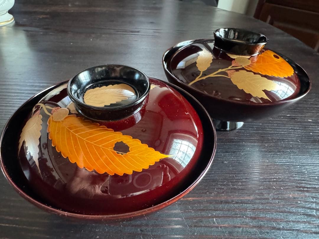 輪島塗　重要無形文化財　汁椀　北欧風柄