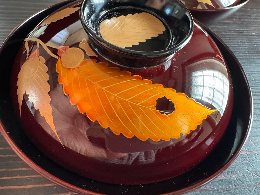 輪島塗　重要無形文化財　汁椀　北欧風柄