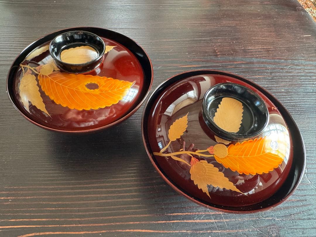 輪島塗　重要無形文化財　汁椀　北欧風柄