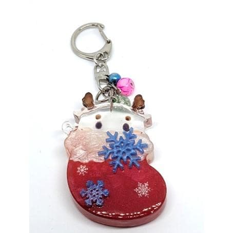 ハンドメイド　ブーツシェイカーキーホルダー　トナカイ　クリスマス　シャカシャカ