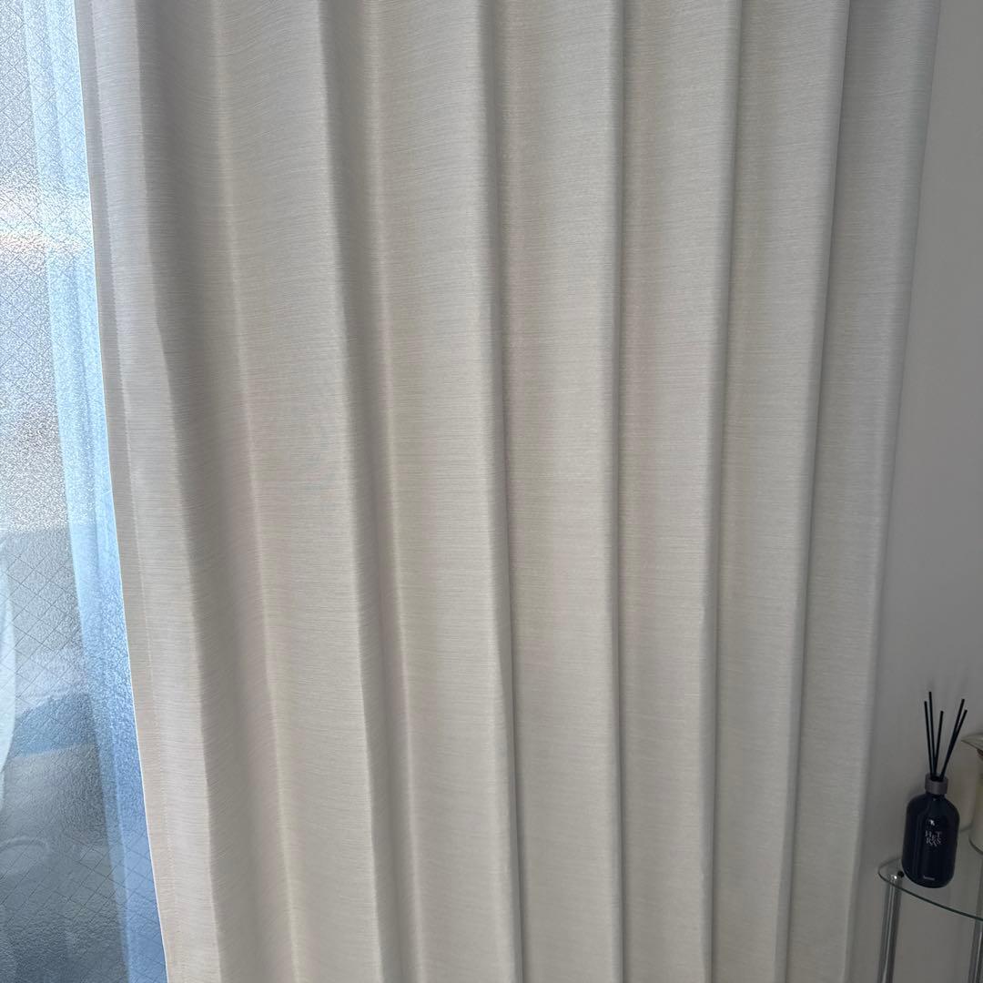 ロウヤ　ドレープカーテン　ホワイトカーテンレースセット2枚組✖︎2 計8枚　遮光