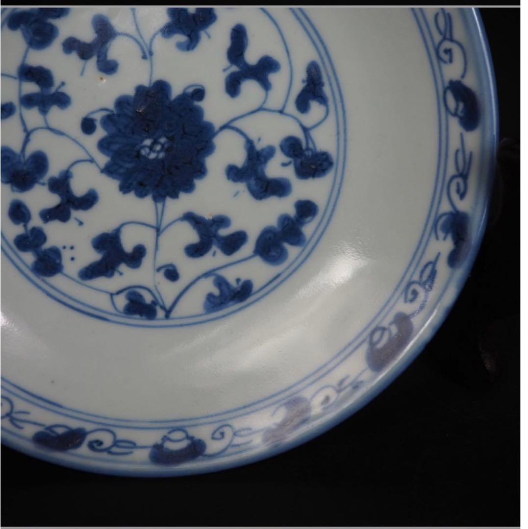 送料無料　本物保証　清時代　染付/青華中皿　径15ｃｍ
