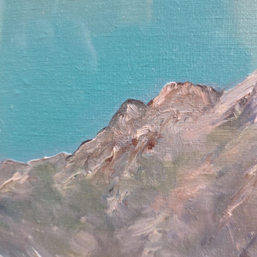 【美品】油彩画 額縁付属【白馬鑓ヶ岳】 F8 号サイズ