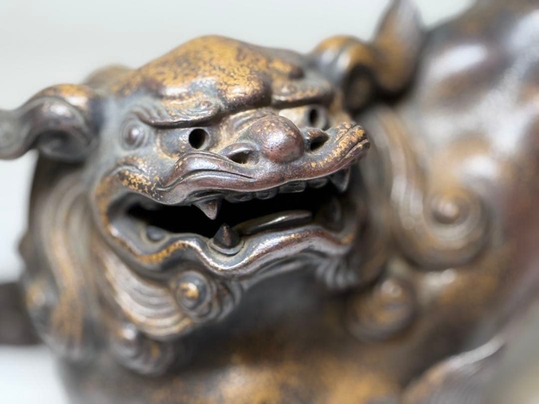 N1 備前焼 陶芸家 小西陶古 「唐獅子」置物 美術品