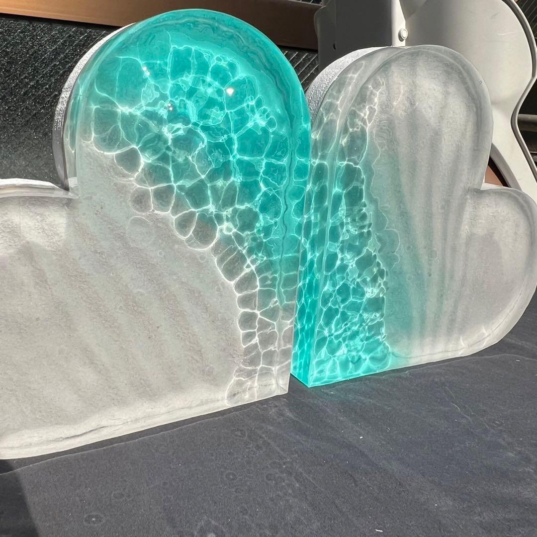 【波紋アート⑤】～凪～／砂紋／15cmハート／ナチュラルサンド／枠なし