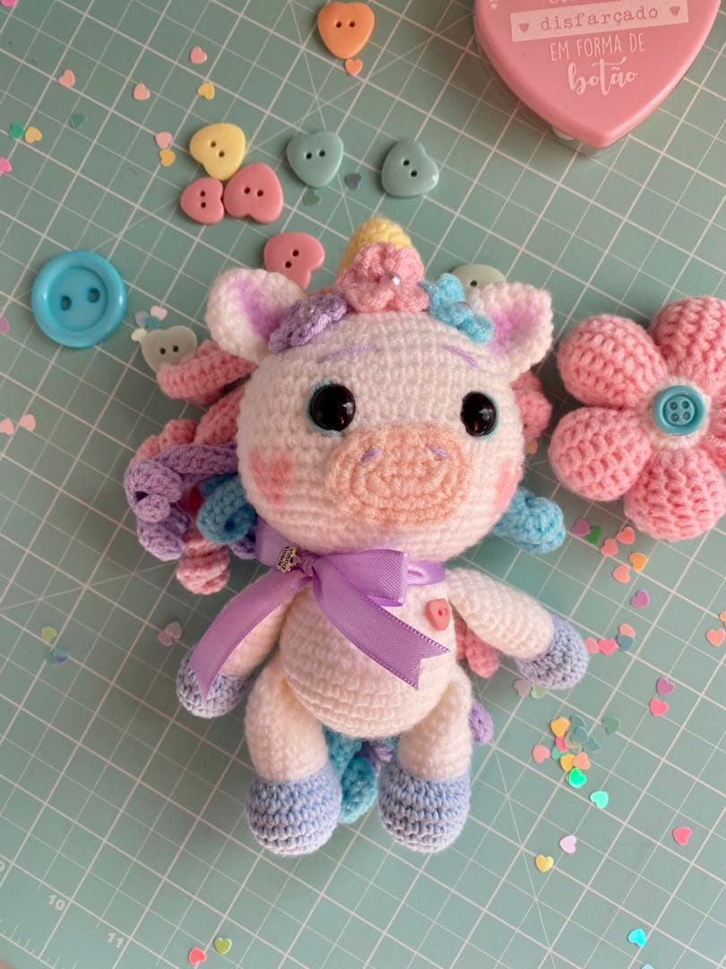 カラフル ユニコーン風 あみぐるみ