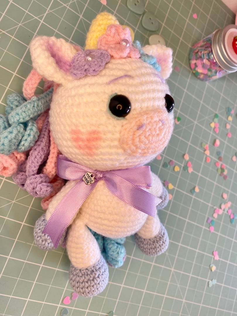 カラフル ユニコーン風 あみぐるみ