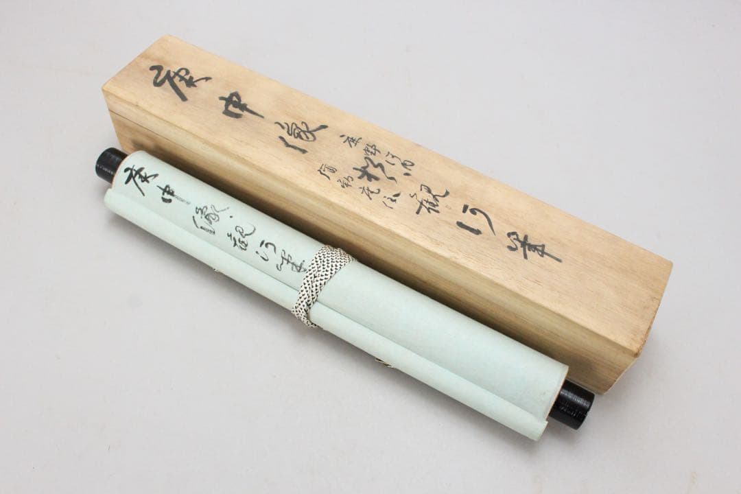 No5632掛軸　古画　在印　観河　庚申像　青面金剛　紙本着色　木箱付　送料無料