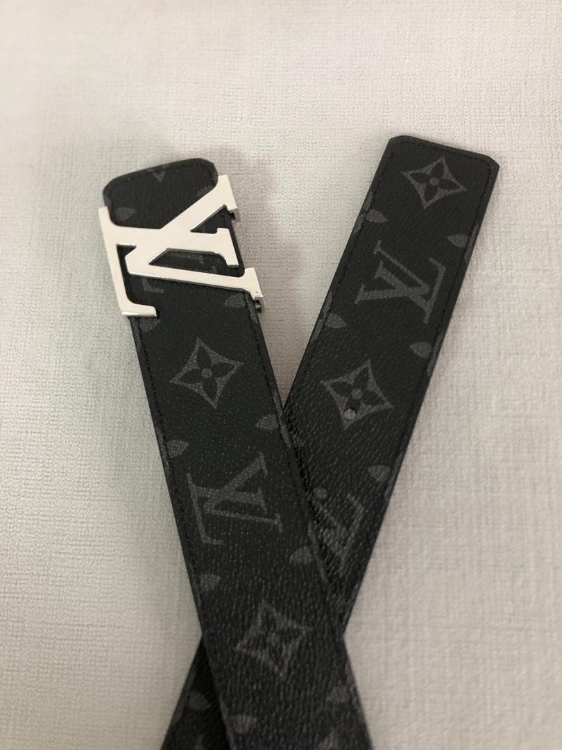 eur90　革帯　皮帯　メタルLVロゴ　バンド　ブラック　ベルト　メンズ