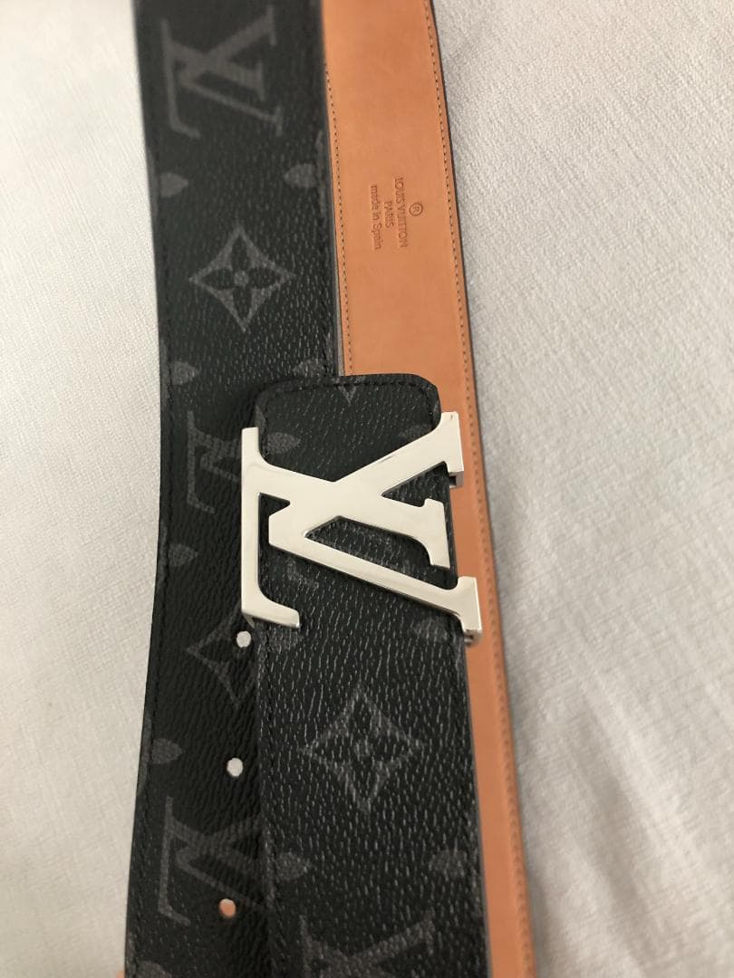 eur90　革帯　皮帯　メタルLVロゴ　バンド　ブラック　ベルト　メンズ