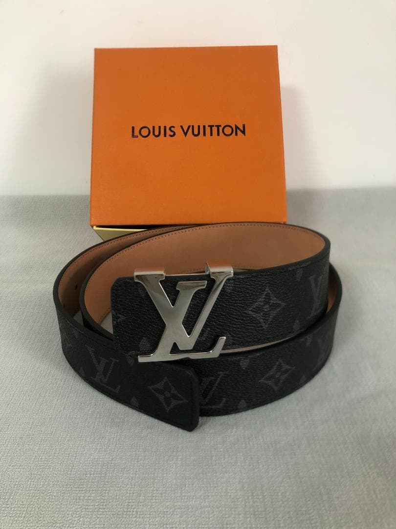 eur90　革帯　皮帯　メタルLVロゴ　バンド　ブラック　ベルト　メンズ