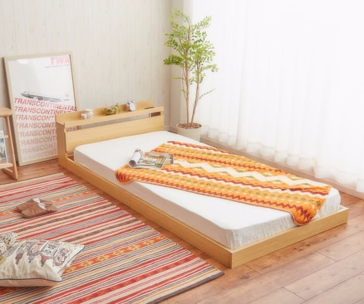 ローベッド＋マットレスセット（セミダブル）選べる2色！
