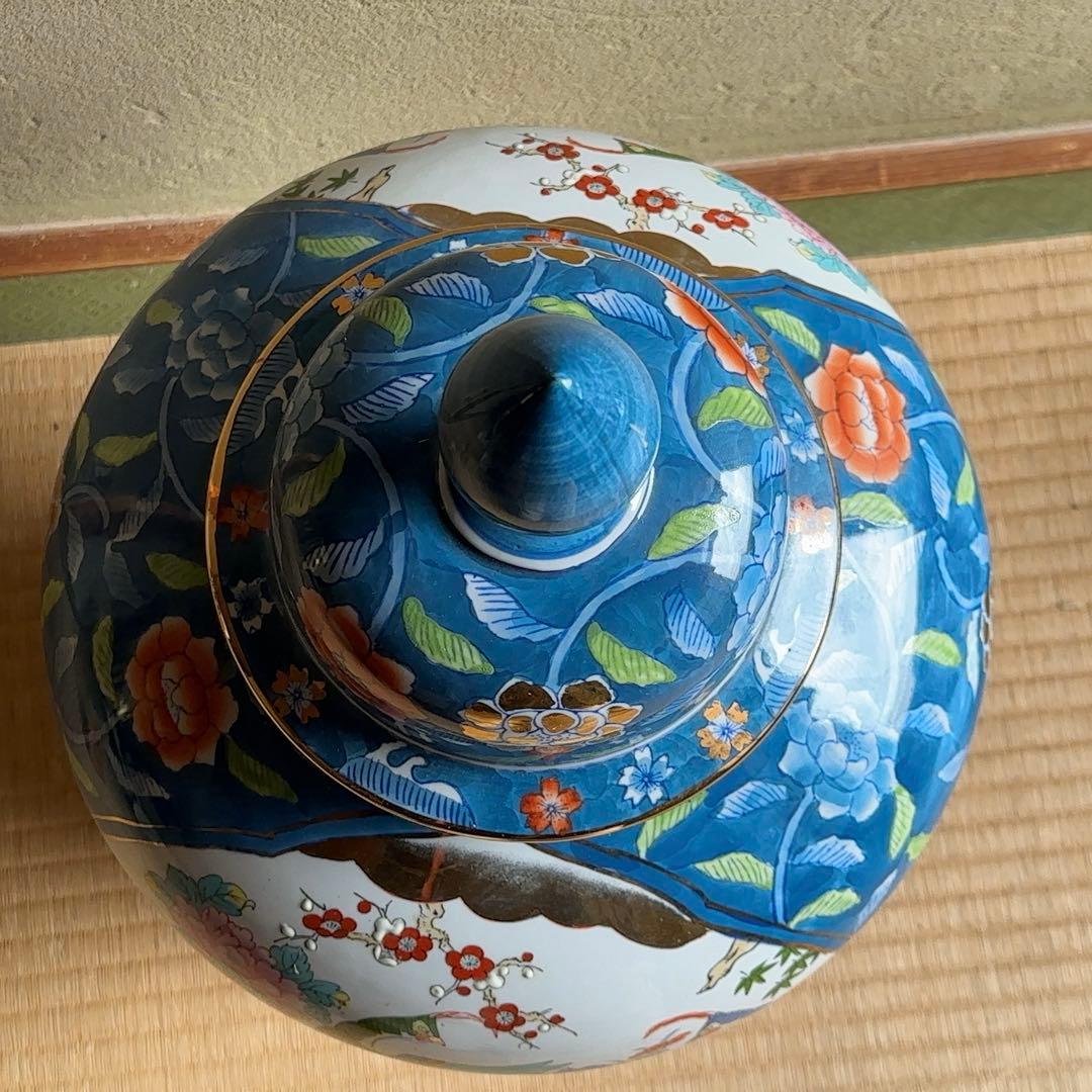 【骨董屋整理品】古許壺 菊水作 飾壺 沈香壺 金彩 孔雀 花文花瓶 高さ55cm