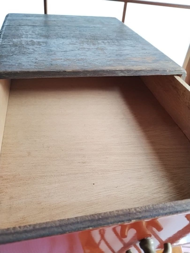 昭和レトロ　木製　引き出し　5段　抽斗　小物入れ　小棚　書類ケース　ヴィンテージ