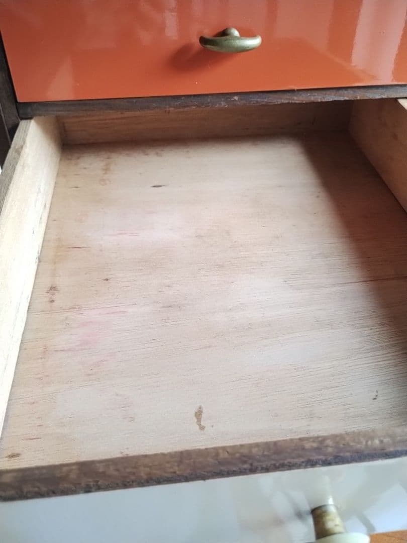 昭和レトロ　木製　引き出し　5段　抽斗　小物入れ　小棚　書類ケース　ヴィンテージ