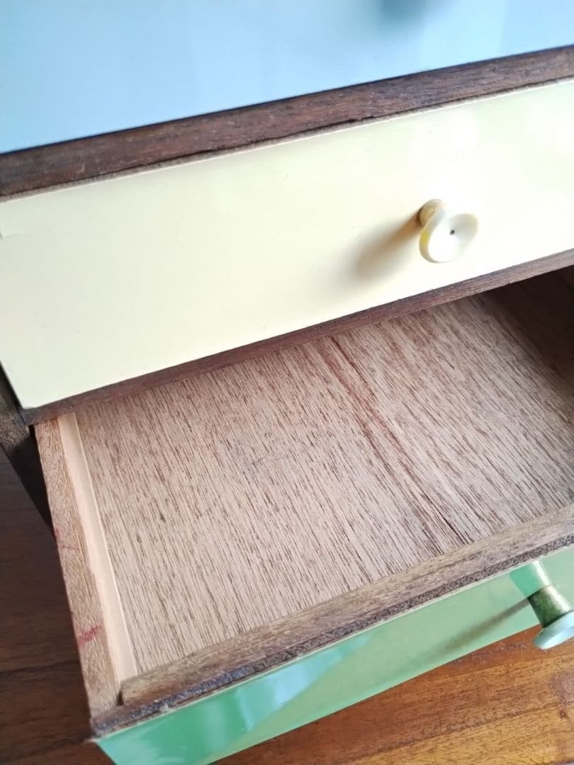 昭和レトロ　木製　引き出し　5段　抽斗　小物入れ　小棚　書類ケース　ヴィンテージ