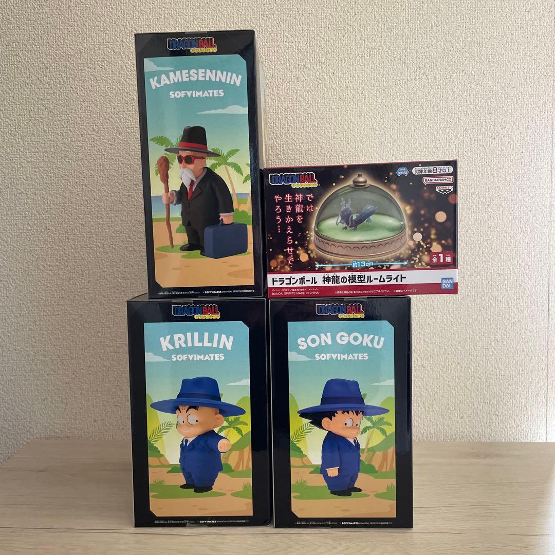 ドラゴンボールフィギュア　SOFVIMATES3点　＆ 神龍の光る模型フィギュア