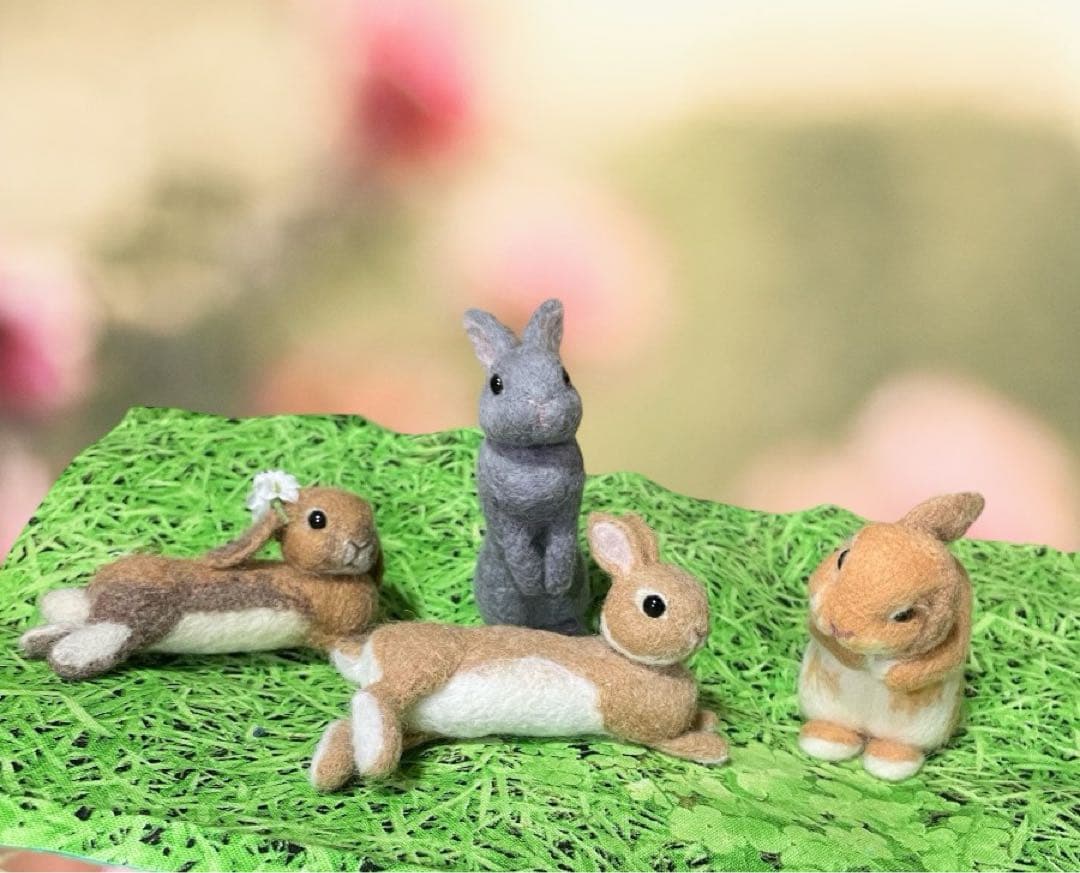 確認用　羊毛フェルト　うさぎ　うたっち　ライラック