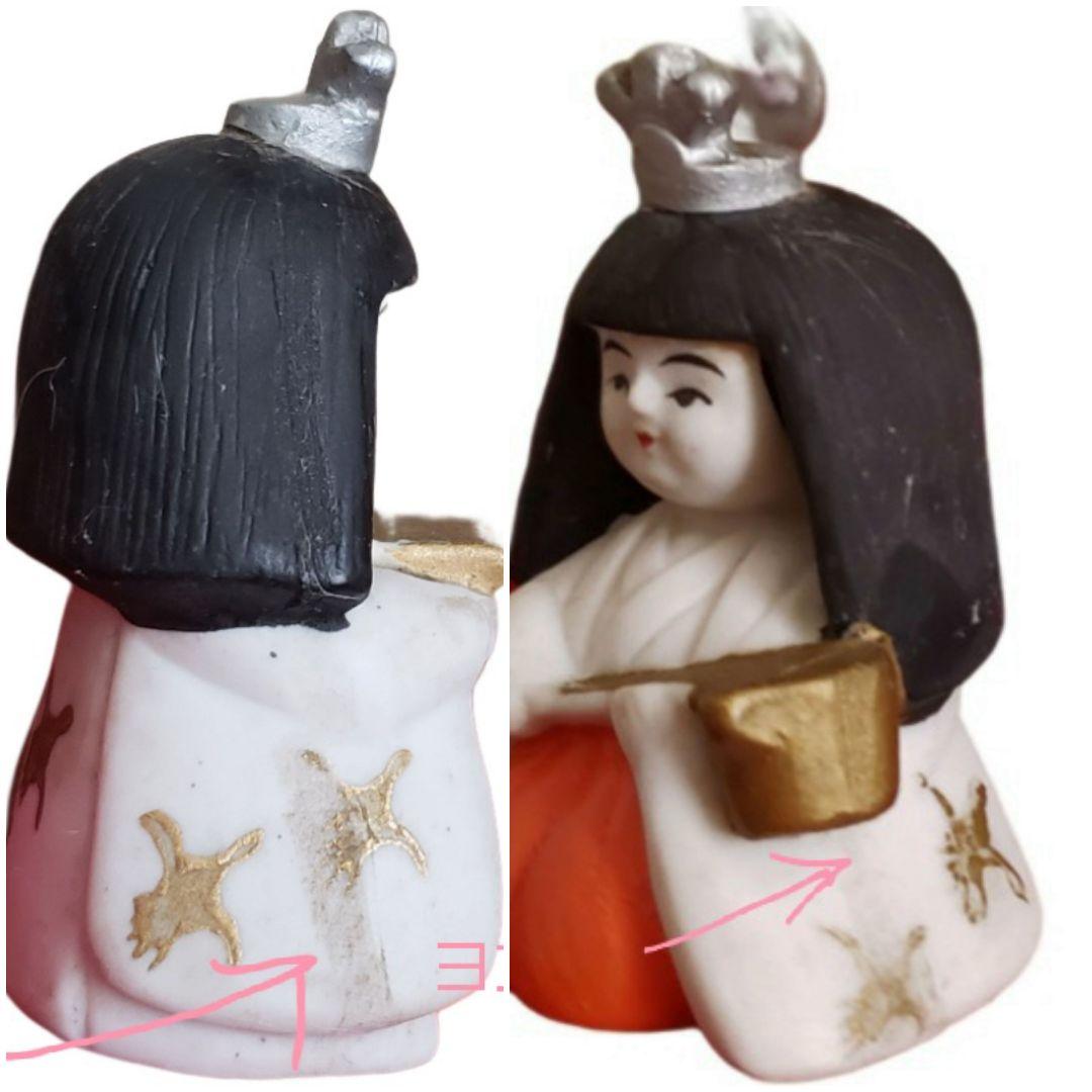 【専用】美品　訳　ヴィンテージのコンパクトなお雛様　全揃い　陶器　阪急デパート