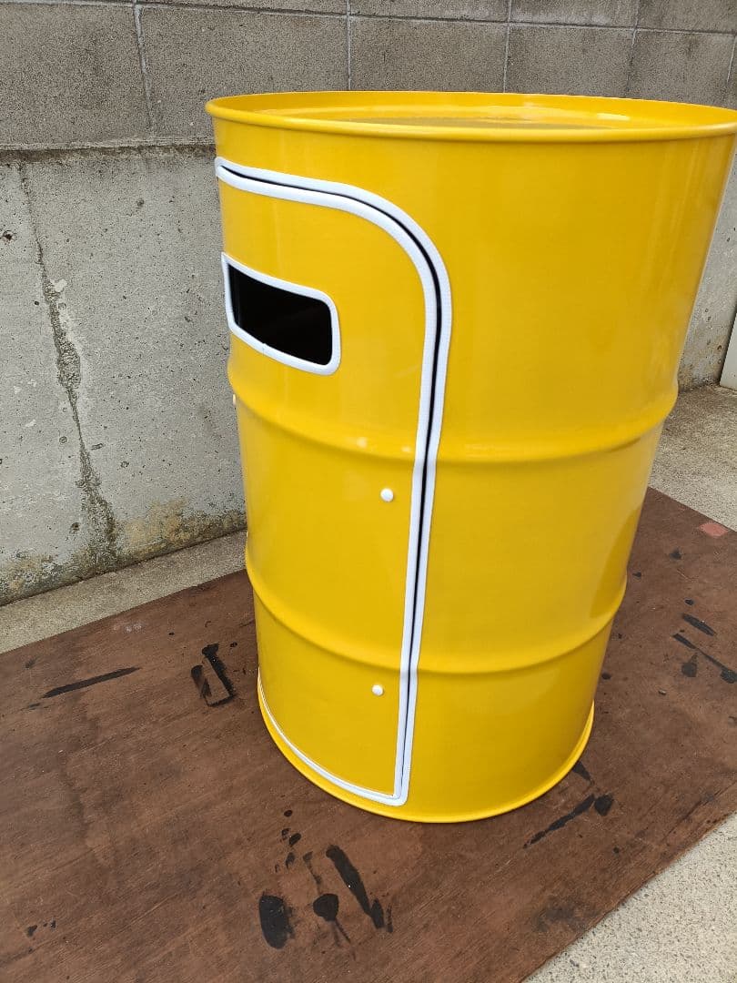 受注生産品ドラム缶remakeテーブル＆チェア【イエロー】