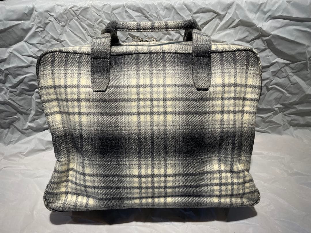 チェック柄ボストンバッグ ネクタイ付き