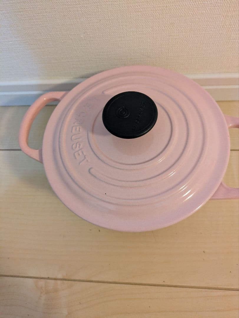 【LE CREUSET】ココットロンド 両手鍋 直径：約16cm ピンク