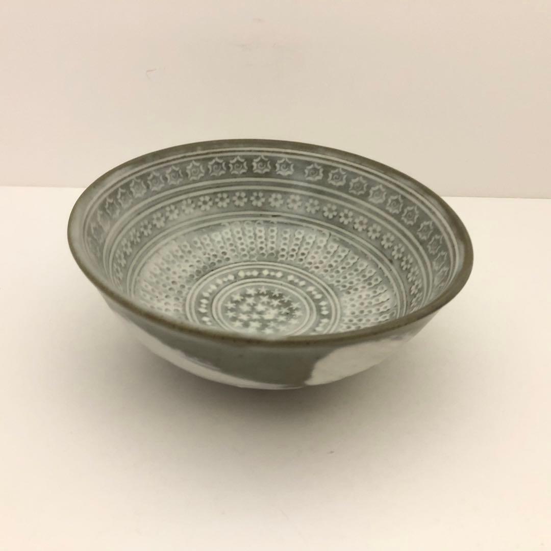 茶道具 六代 浅見 五郎助 三嶋 刷毛目 平茶碗 未使用 新品